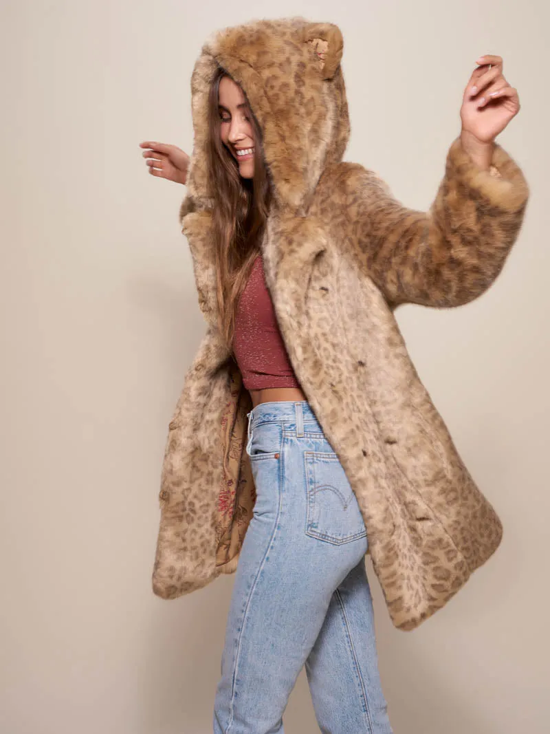 African Golden Cat Luxe Classic Faux Fur Coat | Women's