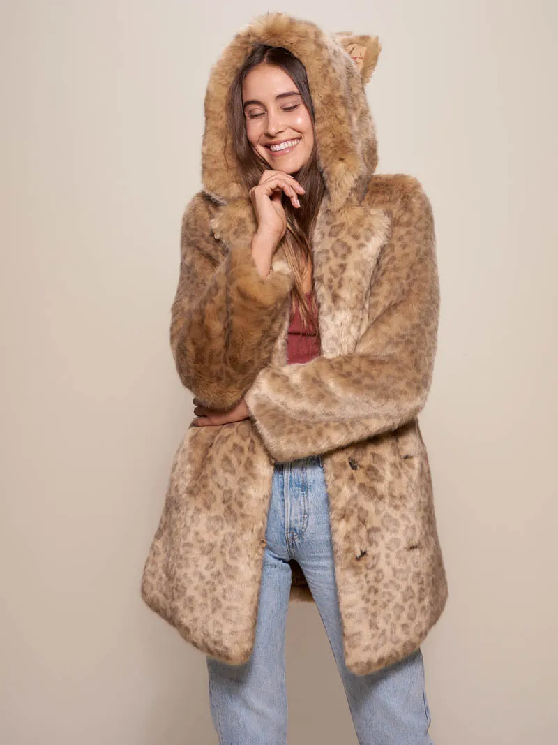 African Golden Cat Luxe Classic Faux Fur Coat | Women's