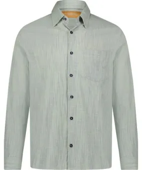 American Heritage Waffle Weave Pastel Green Dobby Hidden Button Down Long Sleeve Shirt