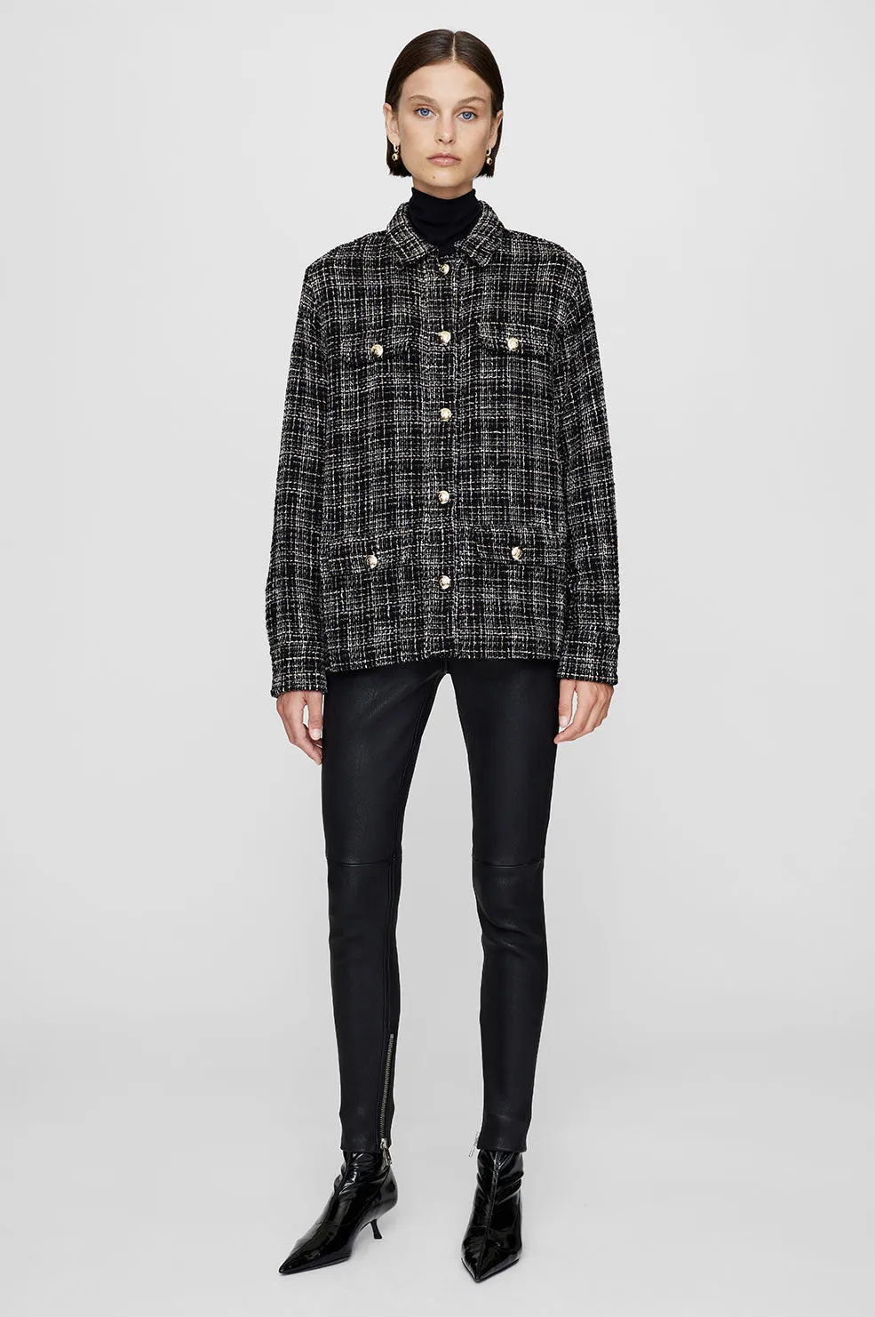  Anine Bing      Corey Jacket - Metallic Plaid 