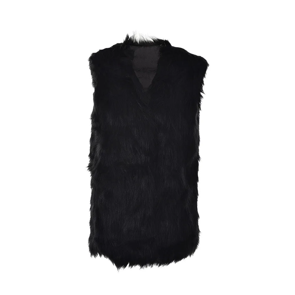 Arrival Warm Women Sleeveless Coat Fur Vest Faux Fur Coat Vest SM6