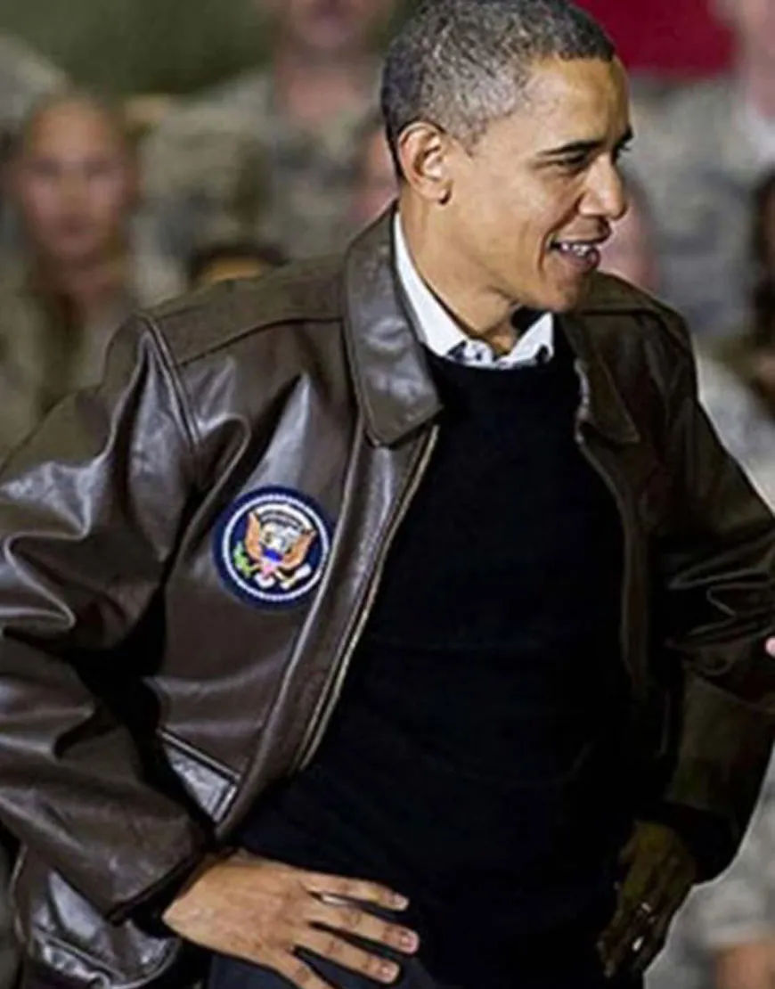 Barack Obama A-2 Flight Jacket | Obama Leather Jacket | Avail 45% OFF!!