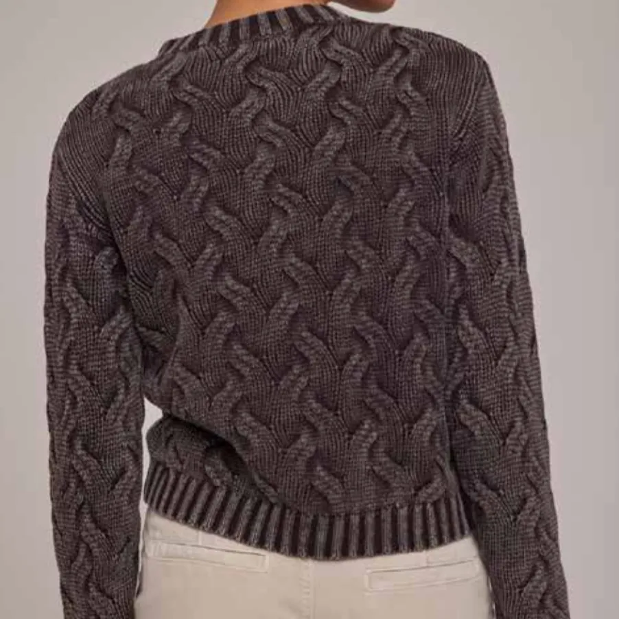 Bella Dahl V Neck Cable Sweater