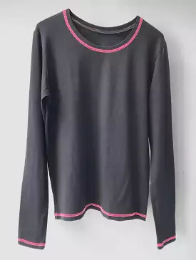 BLACK CONTRAST LONG SLEEVE