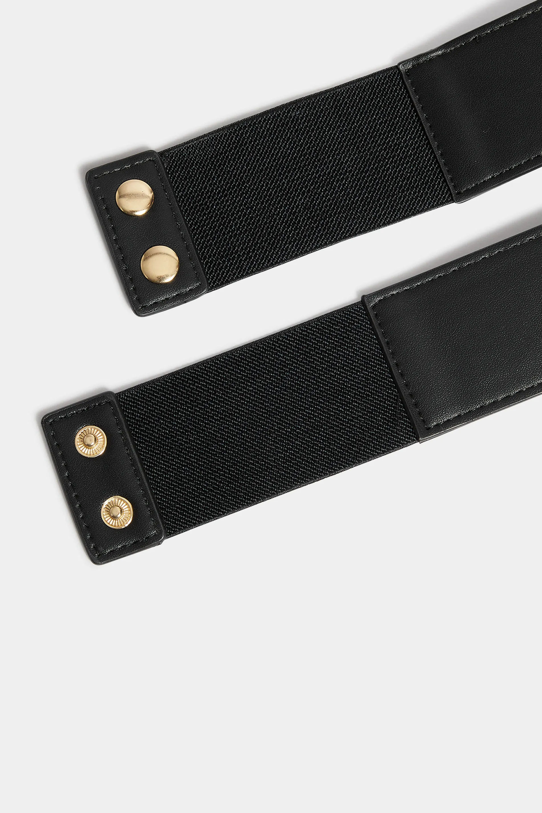 Black Double Ring Wide Stretch Belt