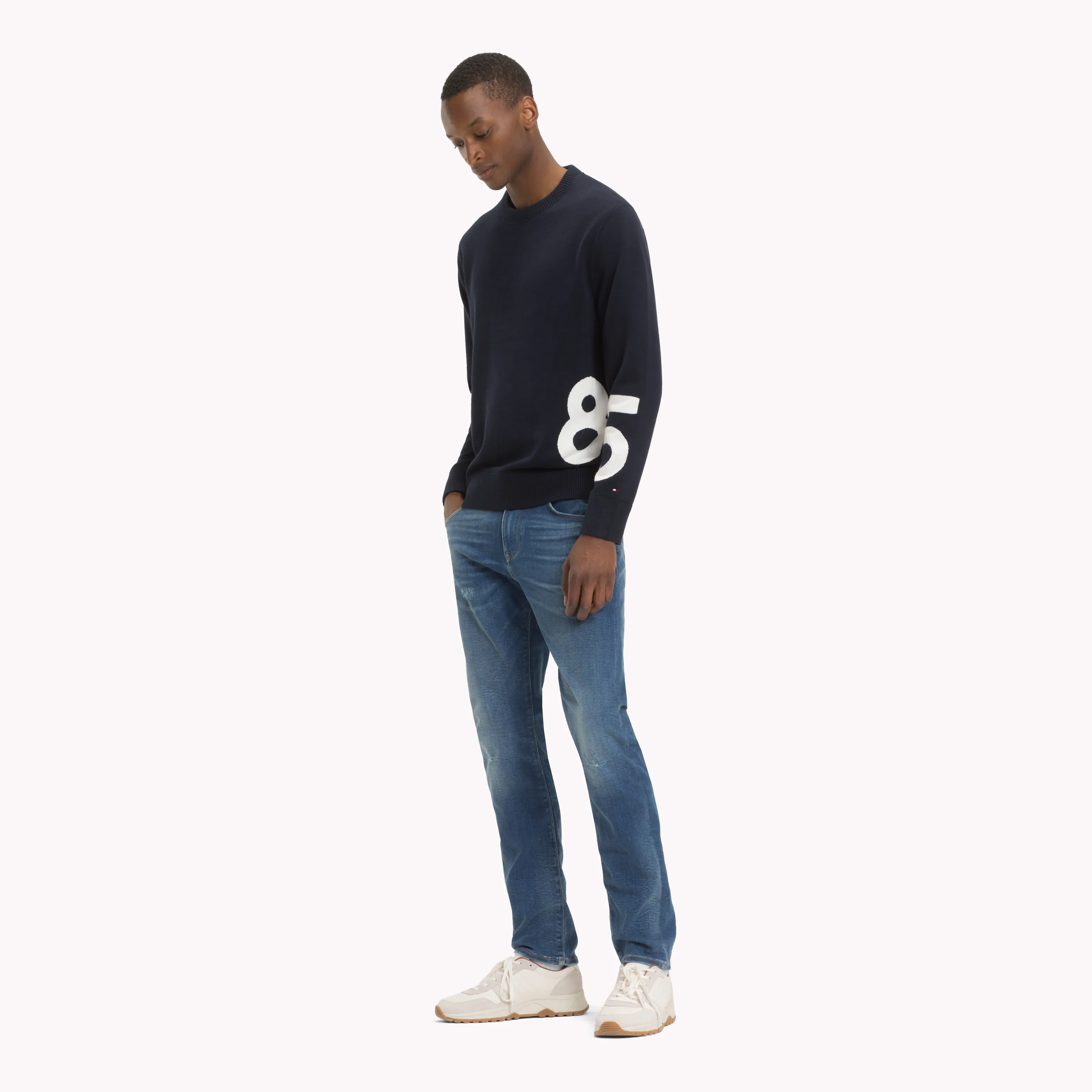 Blue Pure Cotton Relaxed Fit Jumper | Sweatshirts & Hoodies | Tommy Hilfiger