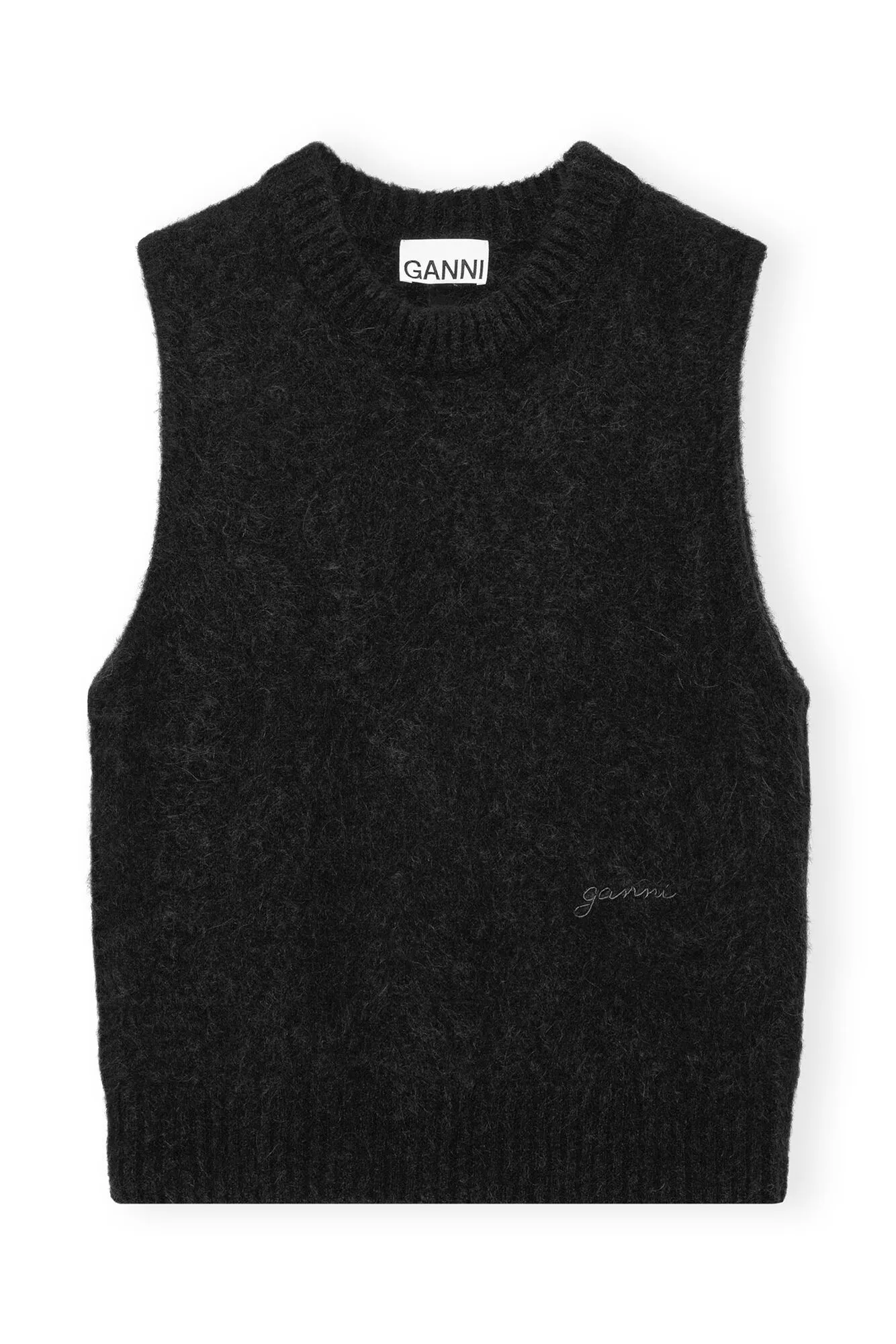 BRUSHED ALPACA O-NECK VEST