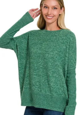 Brushed Hacci Knit Sweater