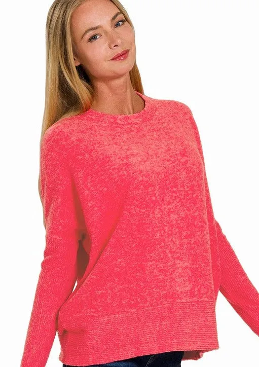 Brushed Hacci Knit Sweater