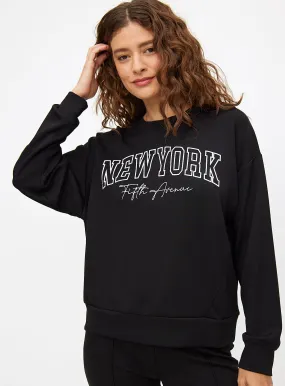 Buy Black New York Slogan Oversized Sweatshirt  M | Hoodies and sweatshirts | Tu