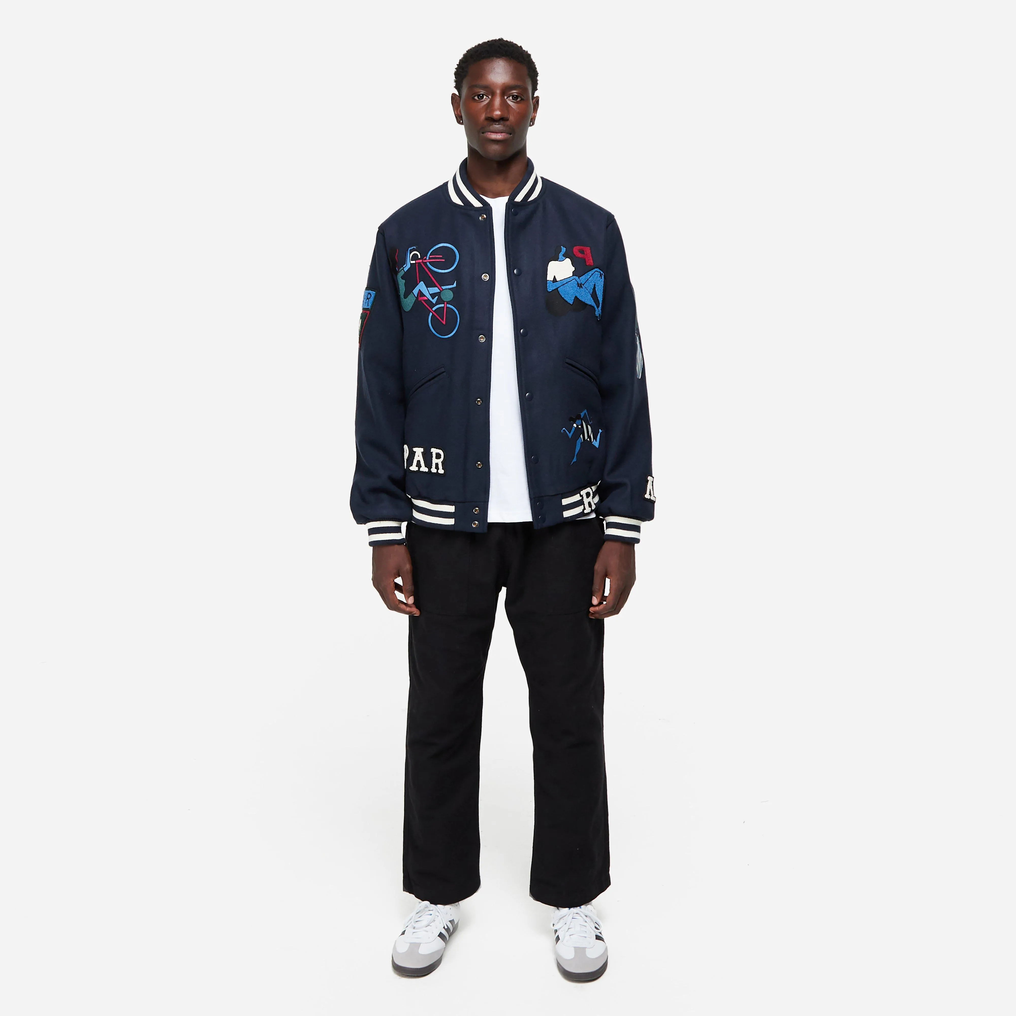 by Parra Run & Sit Bike Varsity Jacket