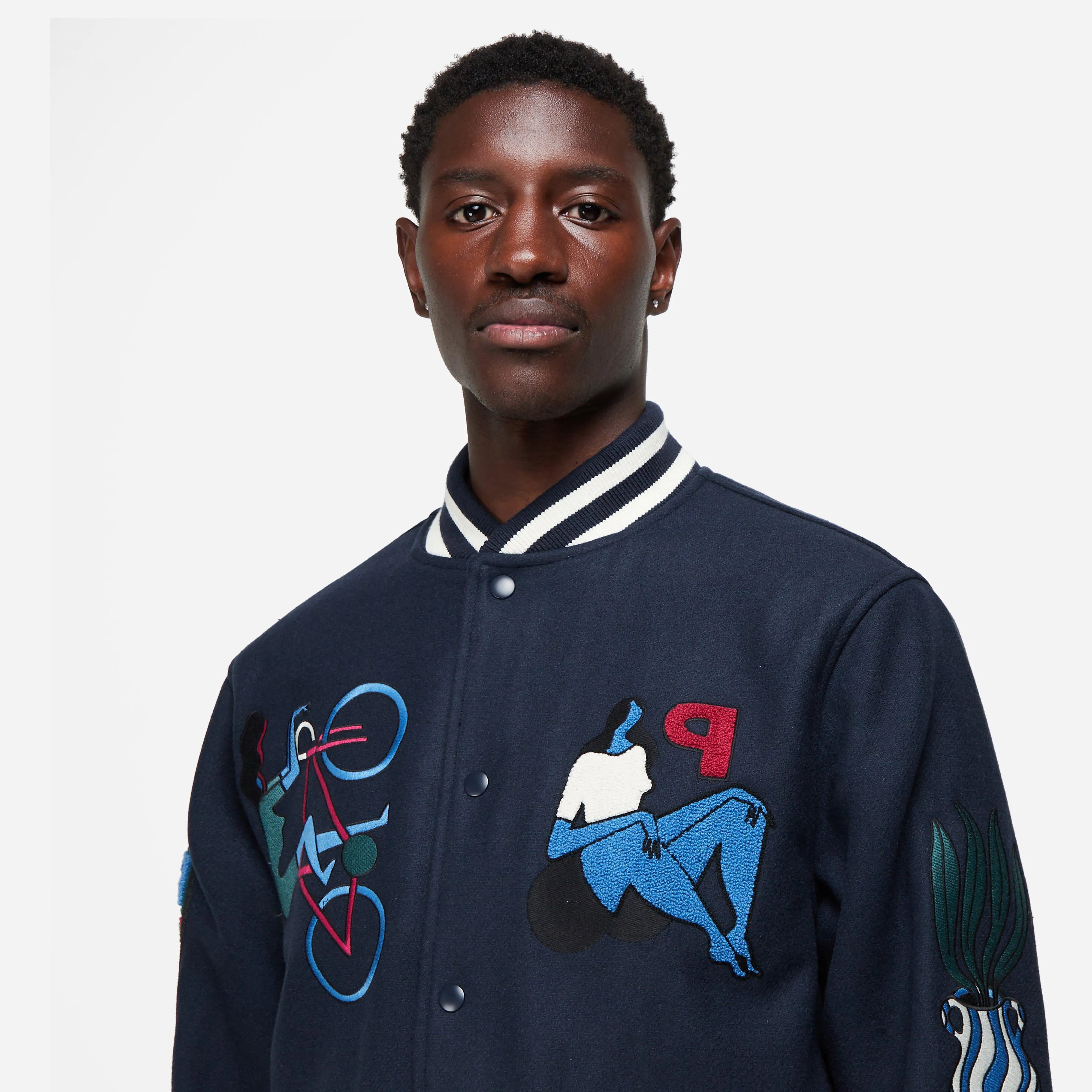 by Parra Run & Sit Bike Varsity Jacket