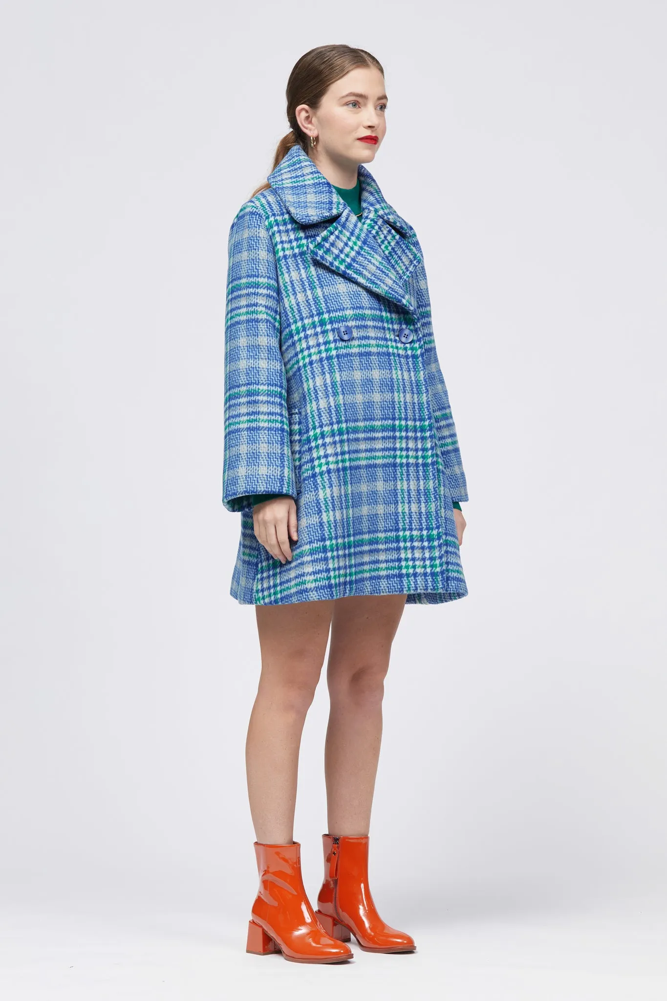 Cantabrian Coat Green/Blue Check