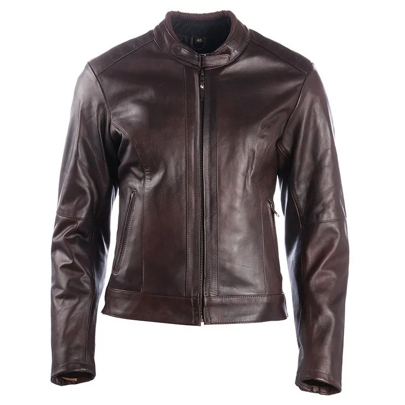 Charlize Theron Dark Brown Leather Motorcycle Jacket