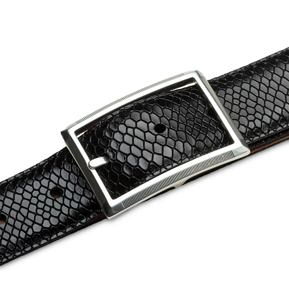 Classic Snake-Print Calfskin Belt