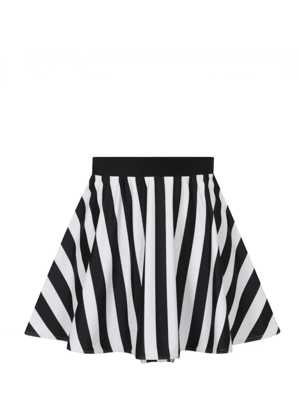 Collectif Beetle Stripe 60's Bikini Skirt with Pants Black White