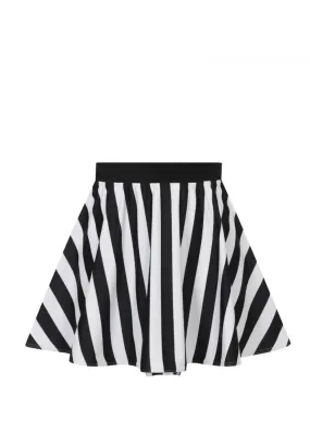 Collectif Beetle Stripe 60's Bikini Skirt with Pants Black White