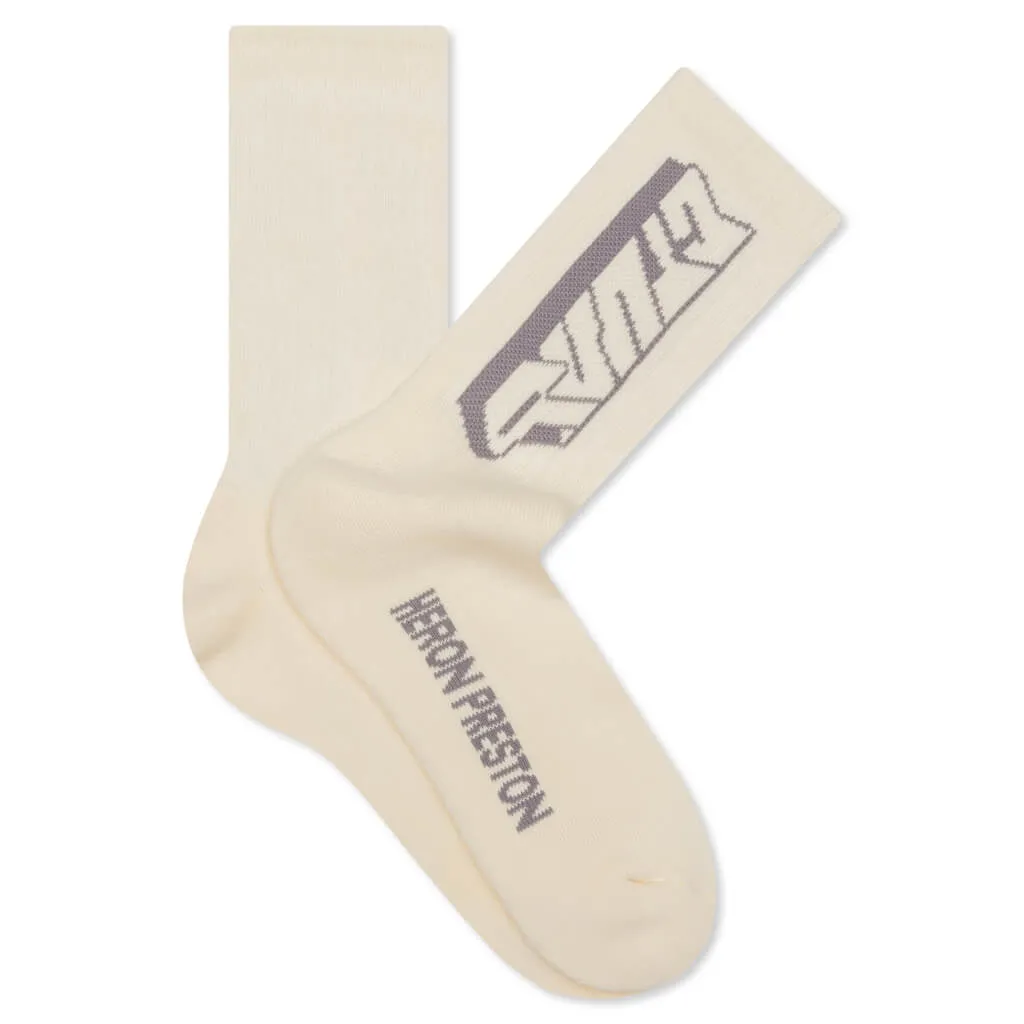 CTNMB Spray Long Socks - Off White/Grey