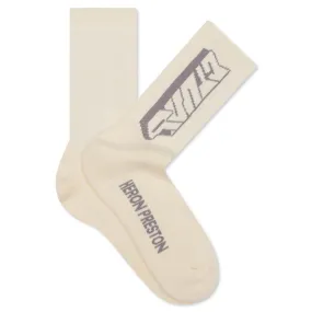 CTNMB Spray Long Socks - Off White/Grey