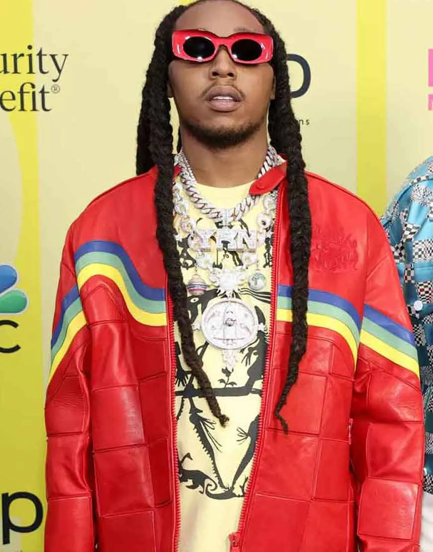 Culture III Migos Red Leather Jacket | Ujackets.com - 45% OFF