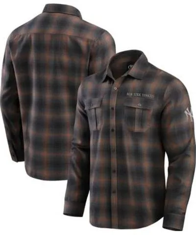 Darius Rucker Collection by Fanatics Men's MLB New York Yankees Classic Flannel Long Sleeve Button-Up Shirt