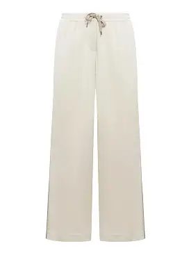 drawstring wide-leg trousers