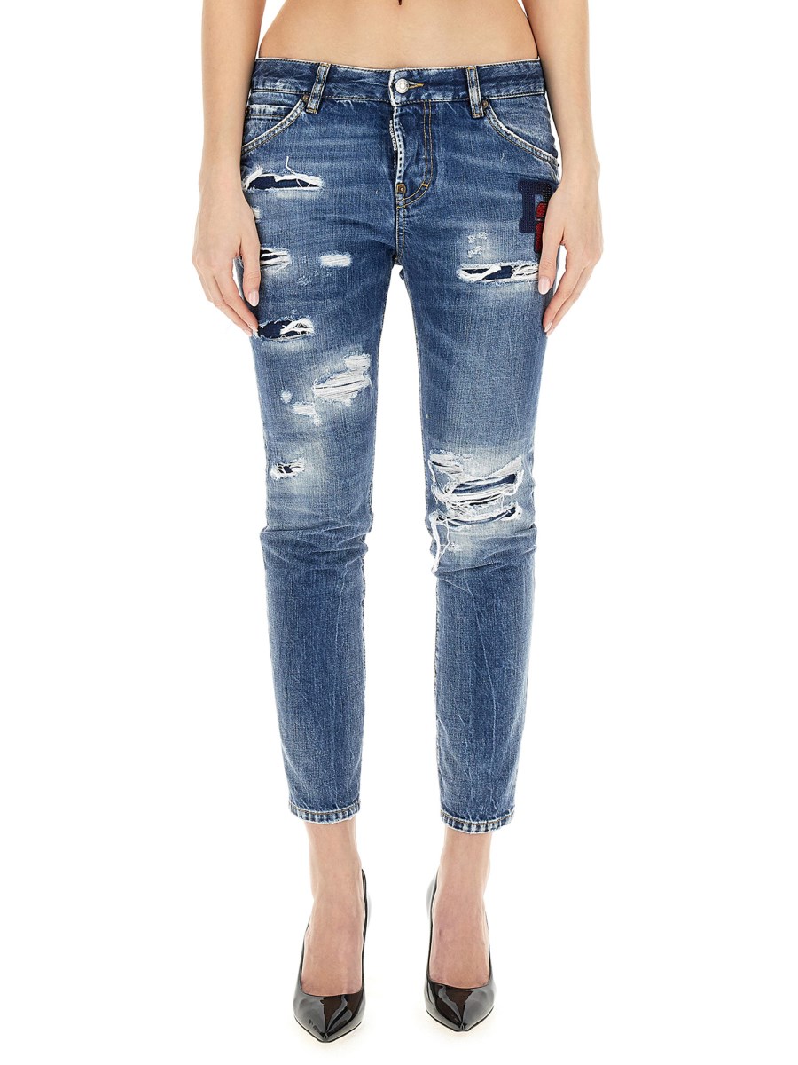 DSQUARED    COOL GIRL COTTON DENIM JEANS