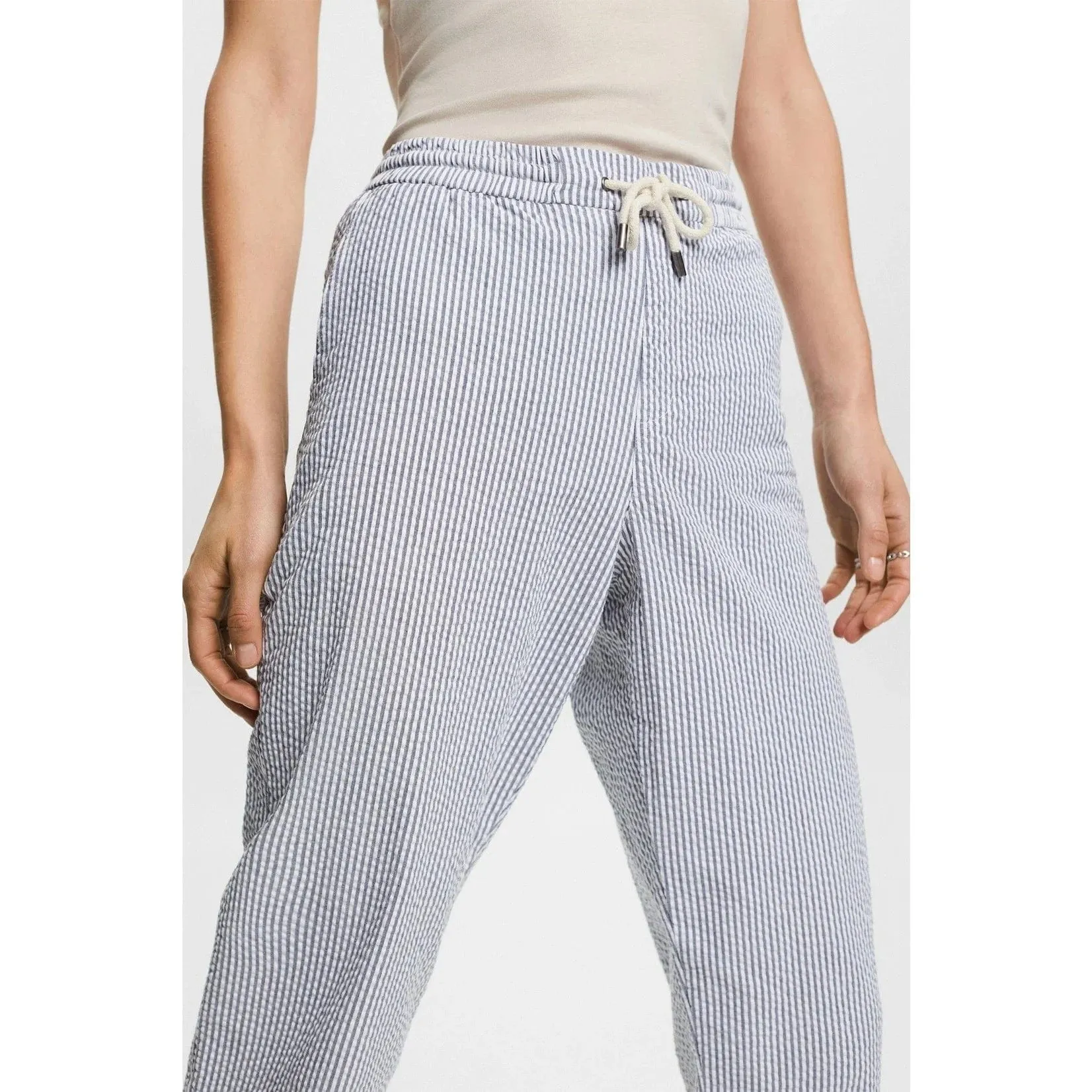 Esprit ES-Seersucker Elastic Waist Pant