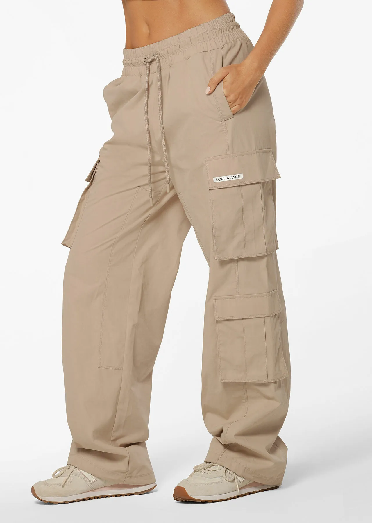 Flashback High Waisted Cargo Pant | Beige | Sale | Lorna Jane Australia