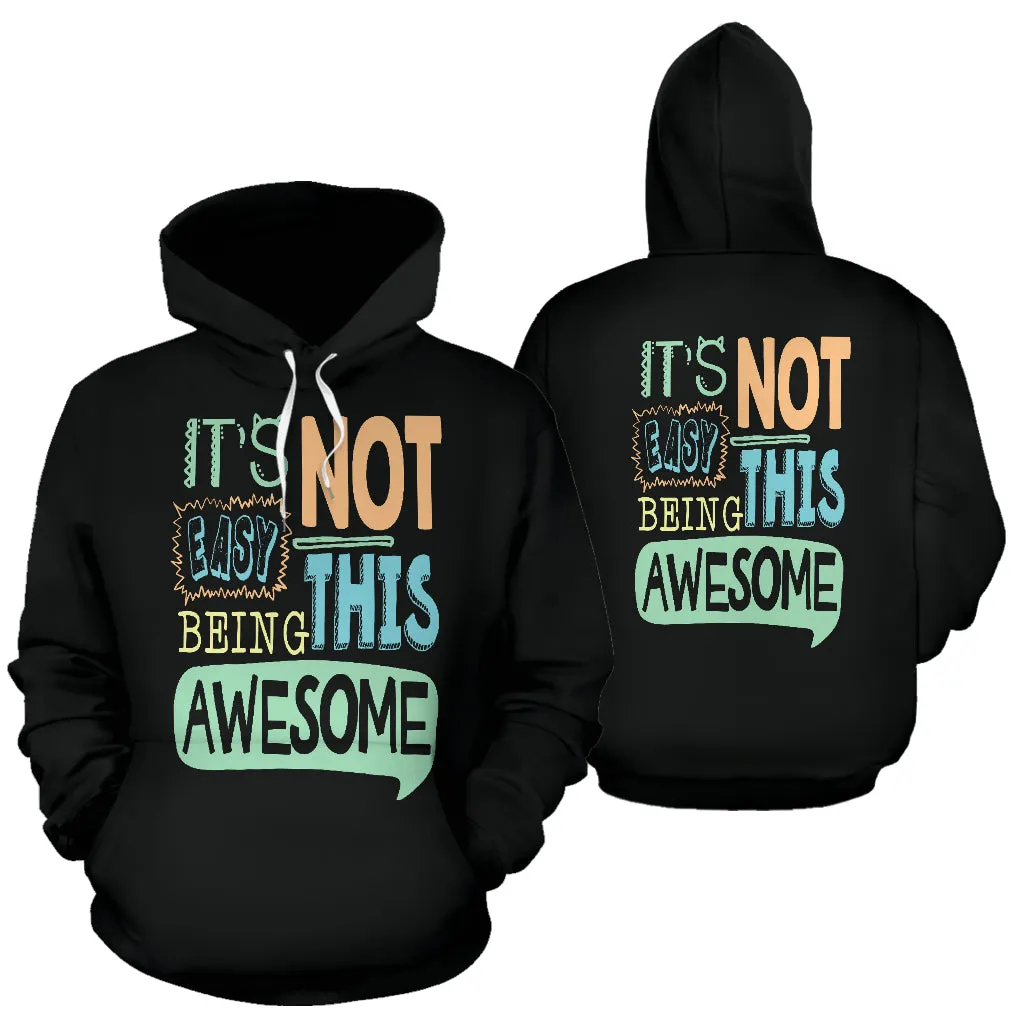 Front & Back Black All Over Print Unisex Hoodie