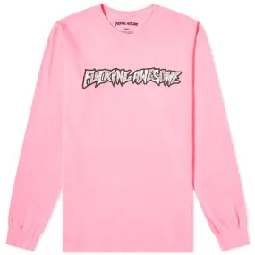 Fucking Awesome Long Sleeve Actual Visual Guidance TeePigment Dyed Neon Pink