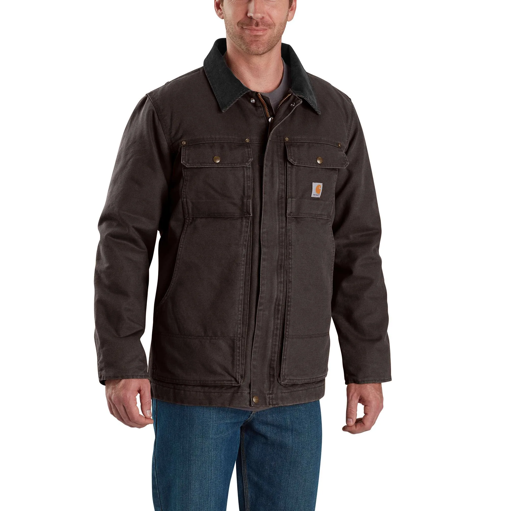 Full Swing Relaxed Fit Washed Duck Insulated Traditional Coat - 3 Warmest Rating