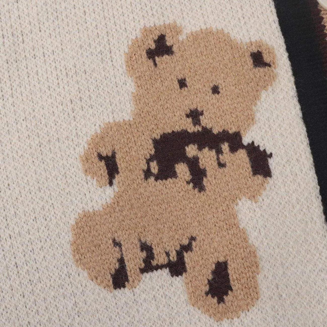 Harajuku Cartoon Bear Knit Cardigan