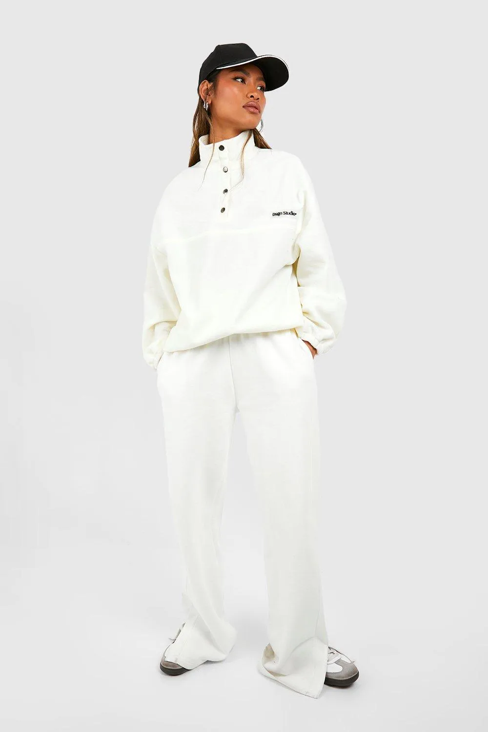 Hoodies & Sweatshirts | Polar Fleece Pocket Detail Half Zip Oversized Sweatshirt | boohoo