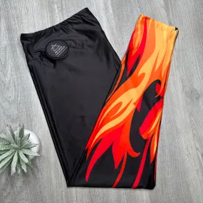 Hot Pants Fire Flame Soft Leggings