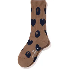 I LOVE BAPE MONOGRAM SOCKS LADIES