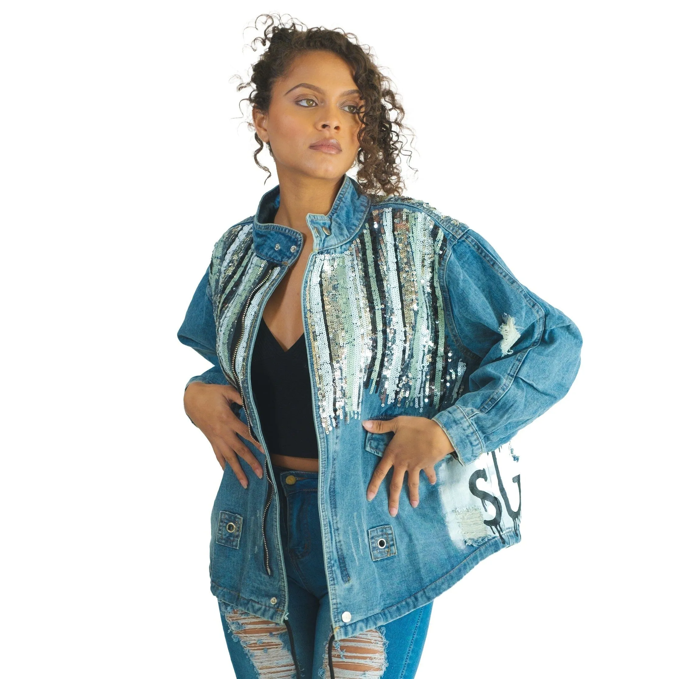 In-Stock 'STAY DRIPPY' DENIM JACKET