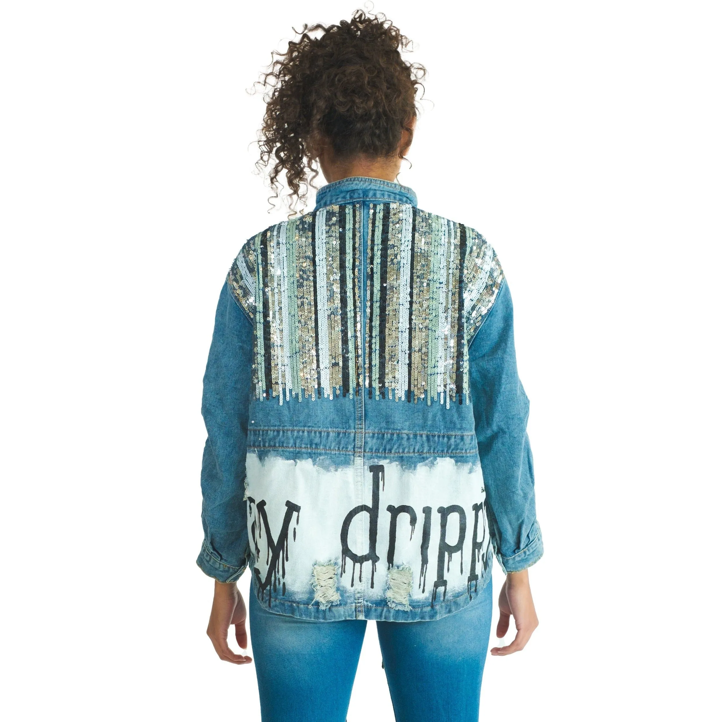 In-Stock 'STAY DRIPPY' DENIM JACKET