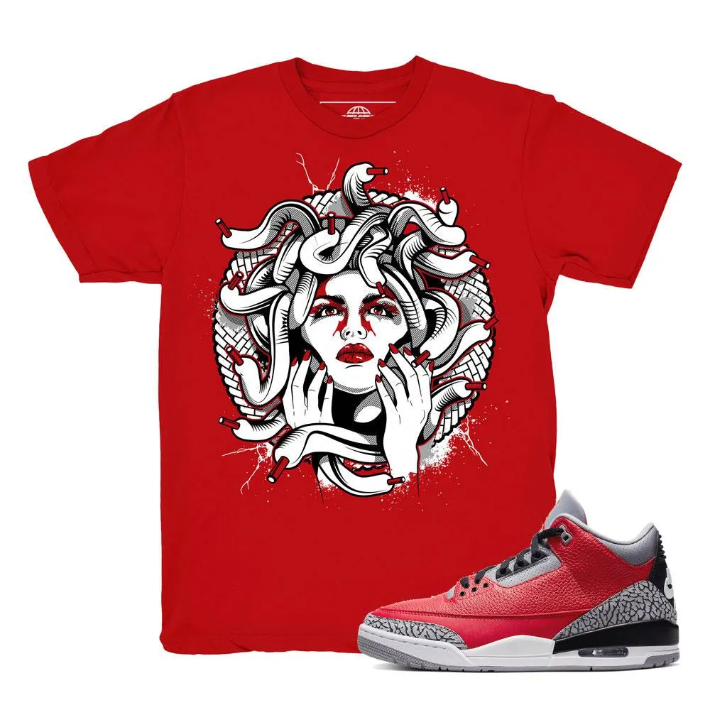 Jordan 3 Red Cement Medusa Shirt