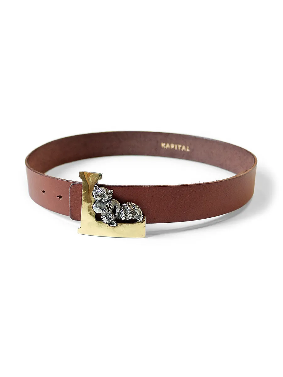 Kapital Leather Laundry Raccoon Buckle Belt