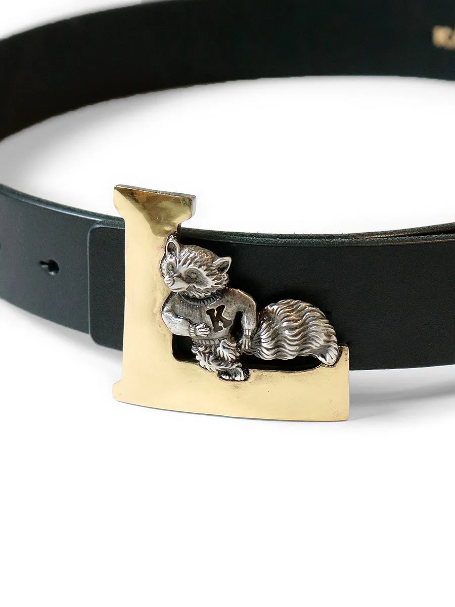 Kapital Leather Laundry Raccoon Buckle Belt