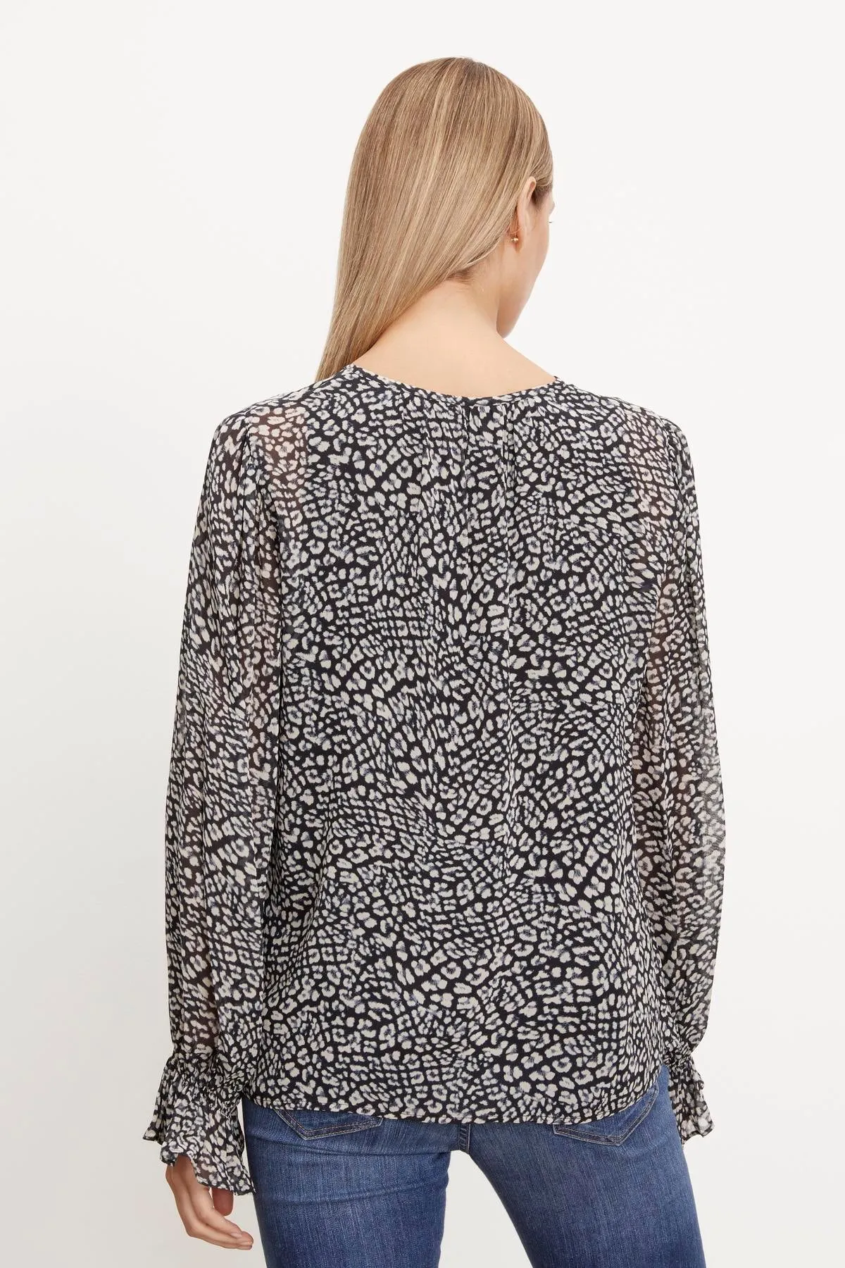 KATHY PRINTED V-NECK BLOUSE