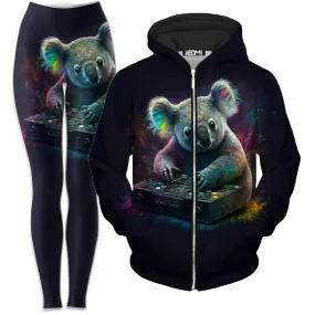 Koala Remix Zip-Up Hoodie and Leggings Combo