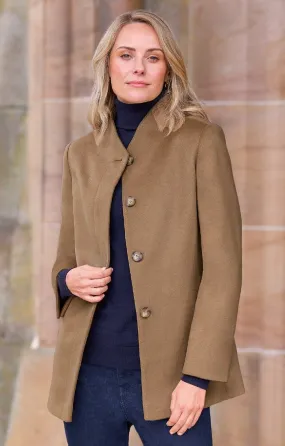 Ladies Wool Cashmere Placket Coat