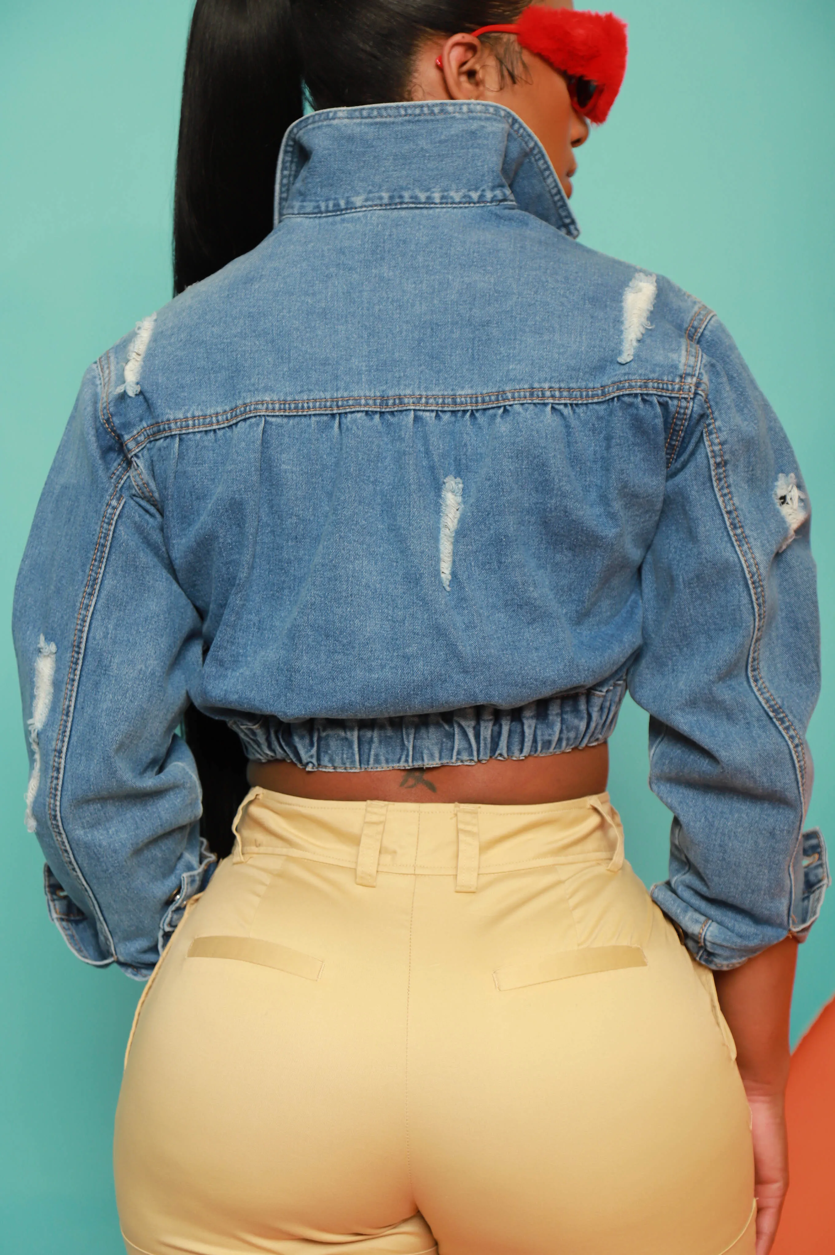 Lifeline Cropped Denim Jacket - Light Wash