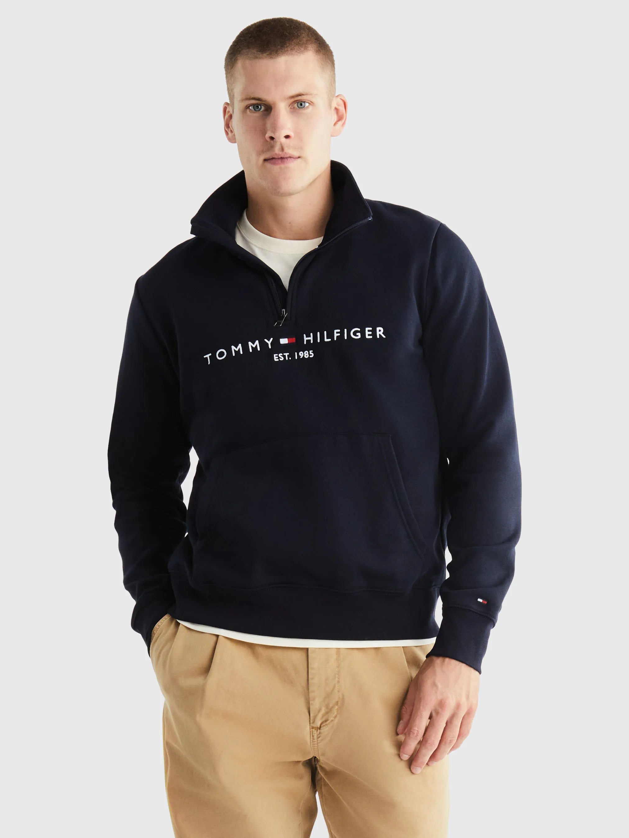 Logo Mock Turtleneck Half-Zip Sweatshirt | Sweatshirts & Hoodies | Tommy Hilfiger