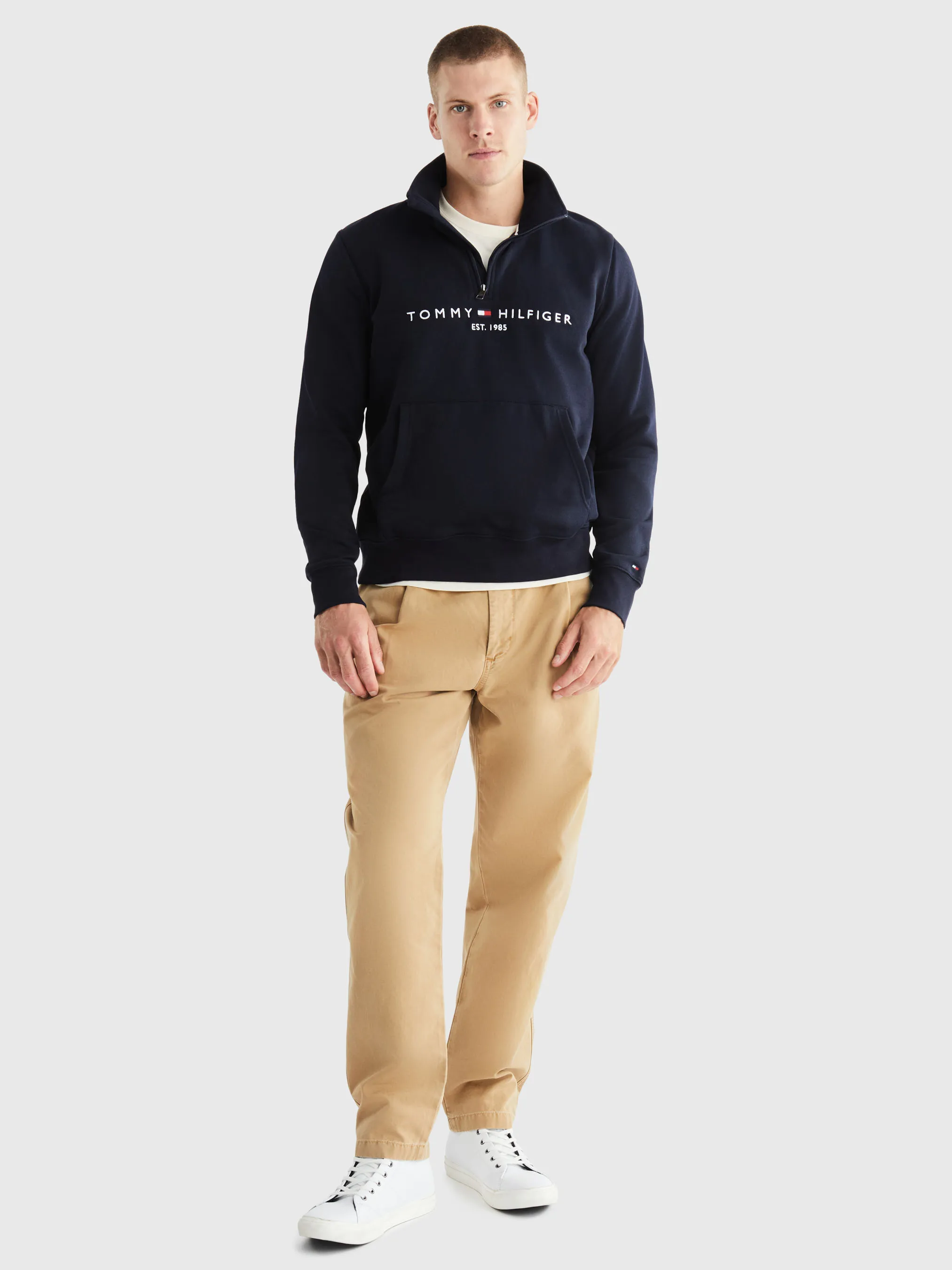 Logo Mock Turtleneck Half-Zip Sweatshirt | Sweatshirts & Hoodies | Tommy Hilfiger