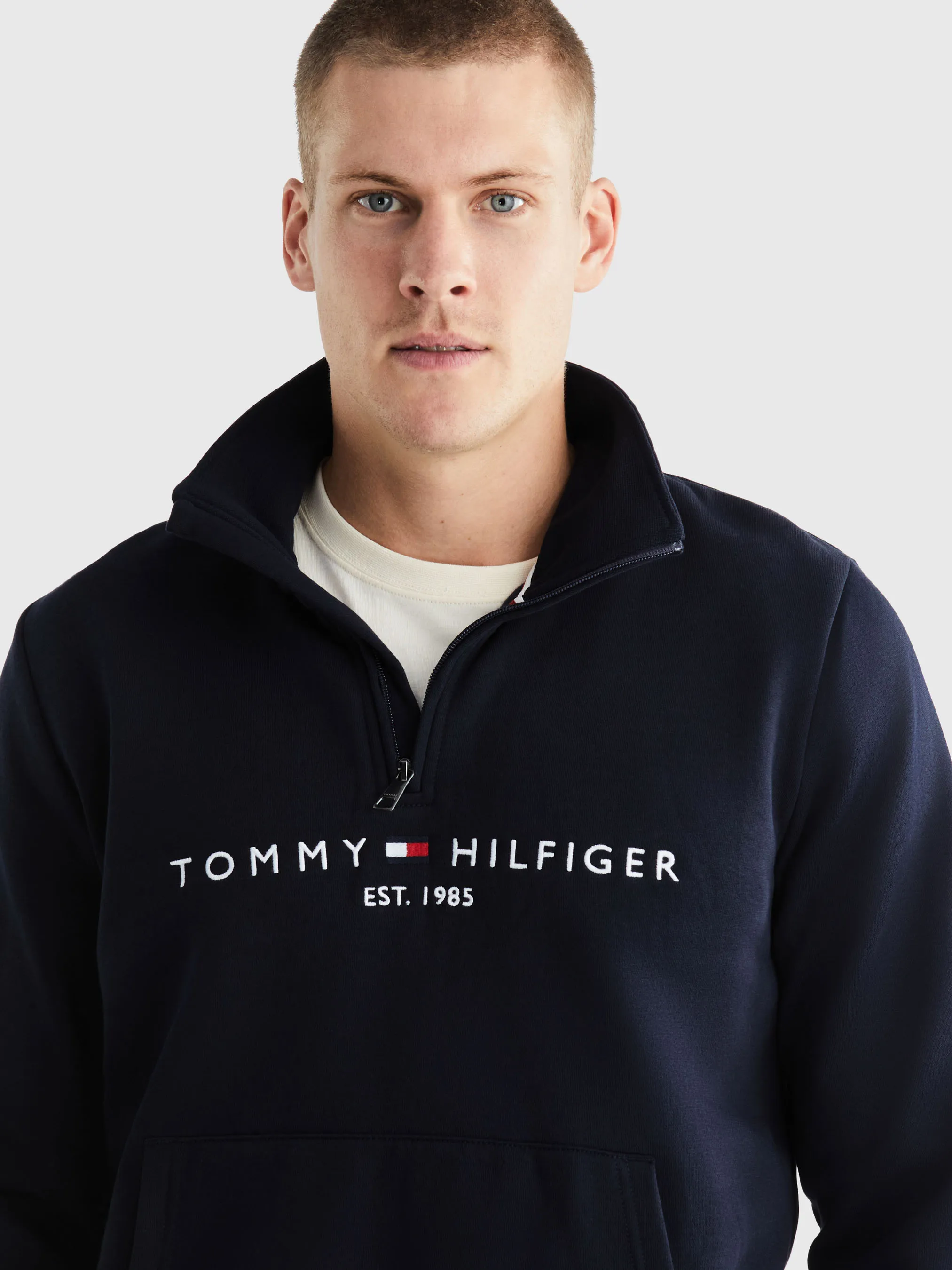 Logo Mock Turtleneck Half-Zip Sweatshirt | Sweatshirts & Hoodies | Tommy Hilfiger