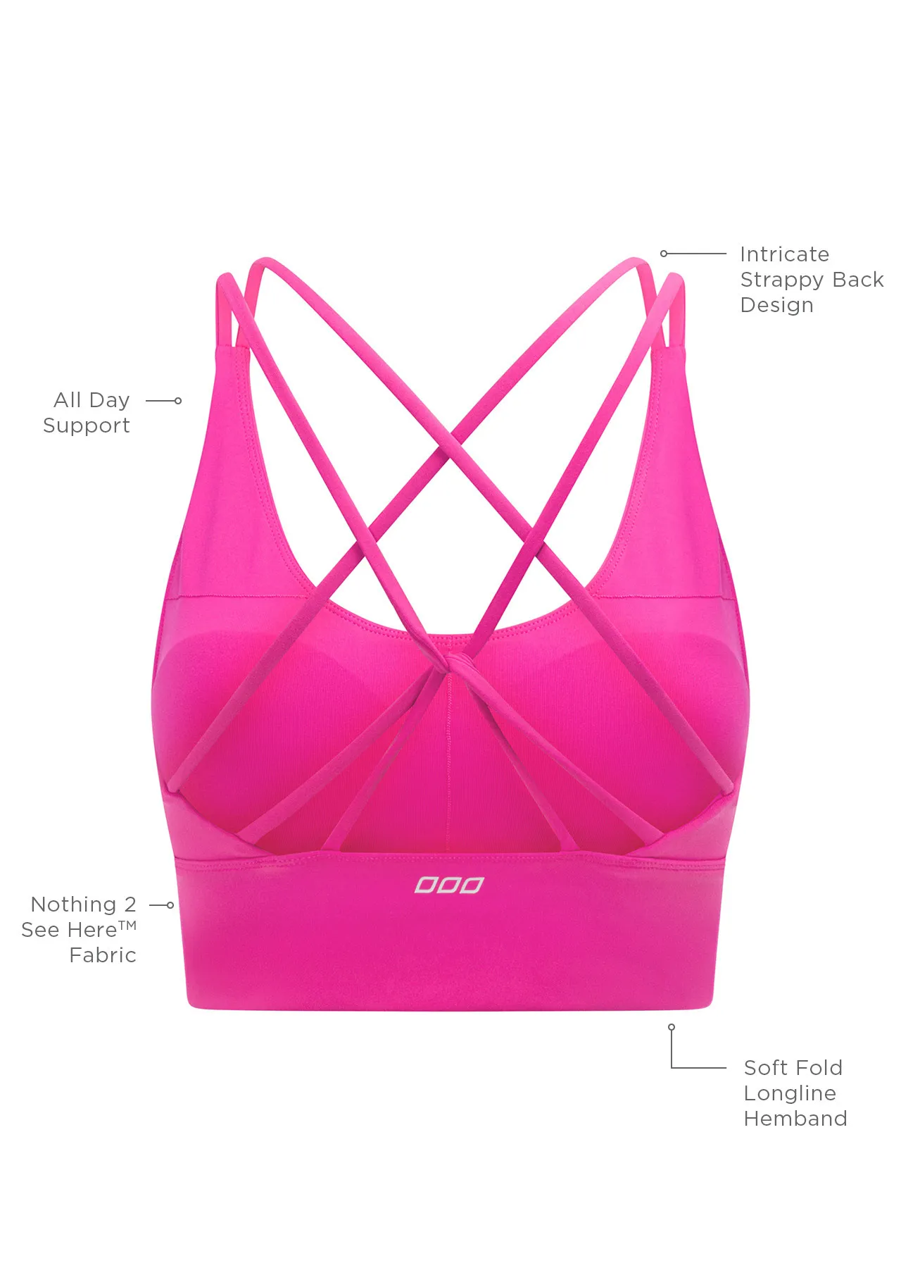 Lotus Longline Sports Bra | Pink | All Day Support | Lorna Jane Australia