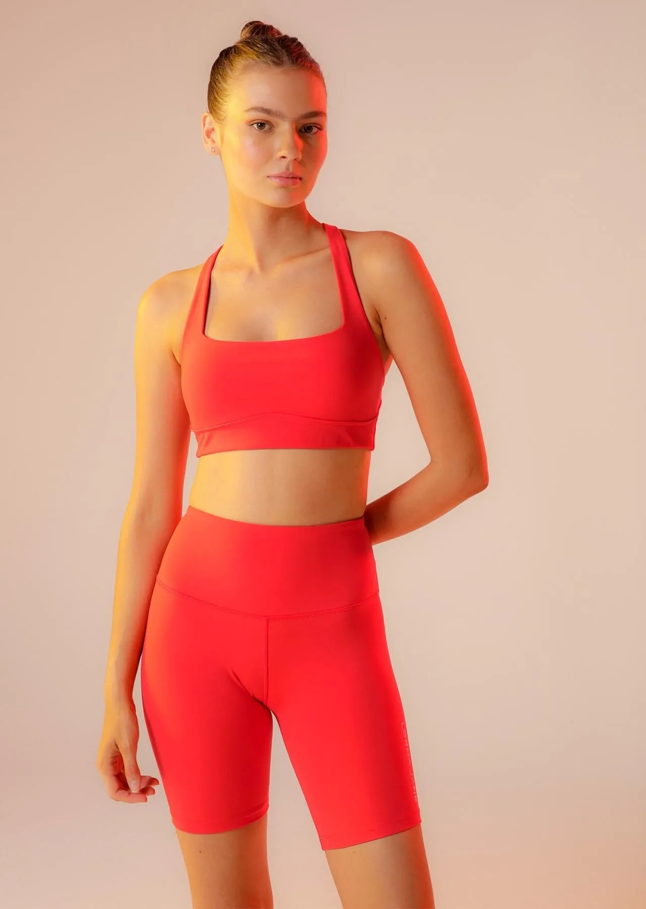 Lotus Recycled Bike Short | Red | Shorts | Lorna Jane Australia